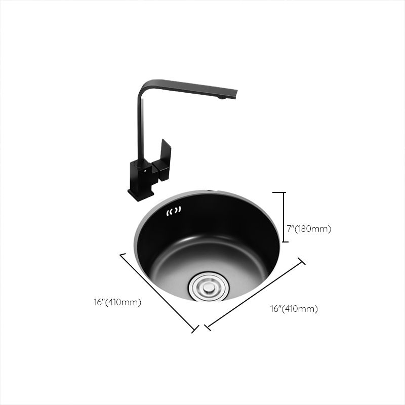 Avtoit | Single Bowl Kitchen Sink Round Stainless Steel Sink with Drain Basket Kits