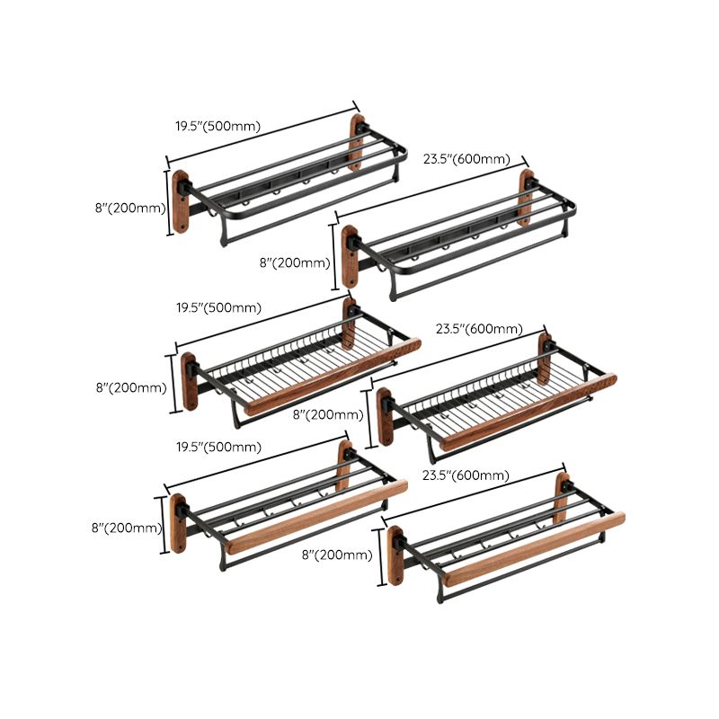 Avtoit | Solid Wood Bathroom Accessories Set Folding Metal Bathroom Accessories