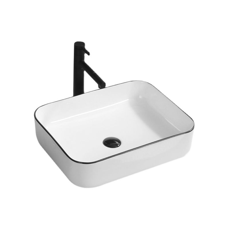 Avtoit | Contemporary sink with pop-up drain porcelain rectangular basin