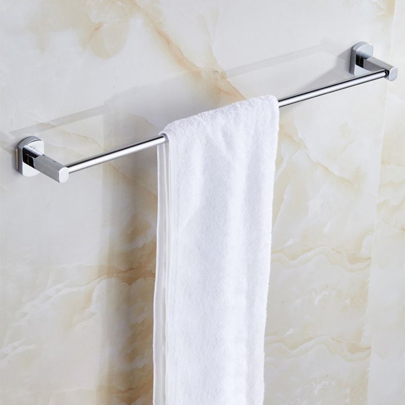Avtoit | Polished Chrome Modern Bathroom Accessory Set Silver Towel Holder/Bath Shelf