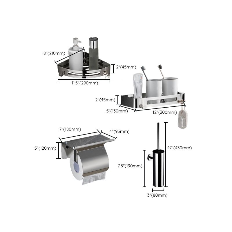 Avtoit | Modern Bathroom Accessory Hardware Set Silver Bathroom Hardware Set