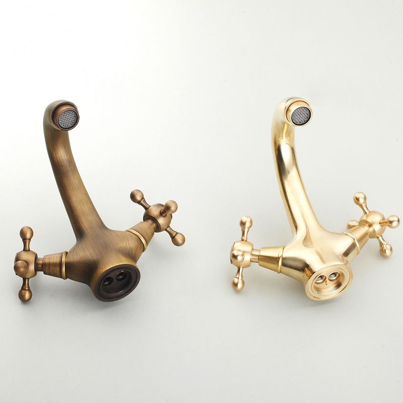 Avtoit | Vintage Widespread Bathroom Faucet Industrial Cross Handles Basin Faucet