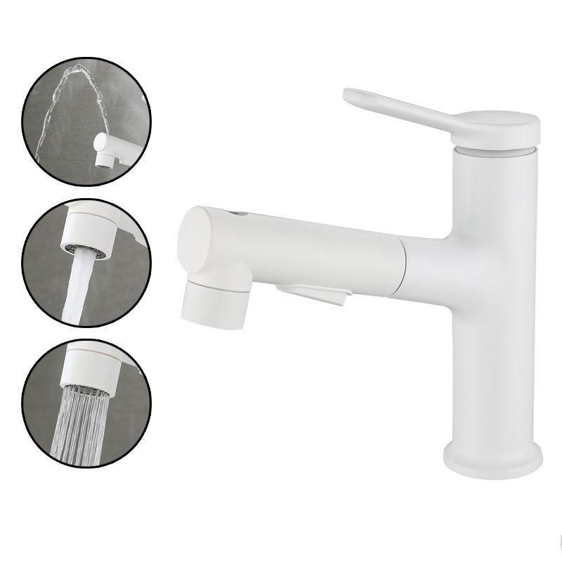 Avtoit | Modern Extendable Sink Faucet Bathroom Faucet Brass 1 Handle Sink Faucet with Water Hose
