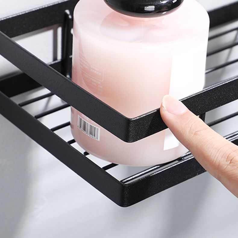 Avtoit | 2-piece bathroom shelf made of matte black metal bathroom hardware set