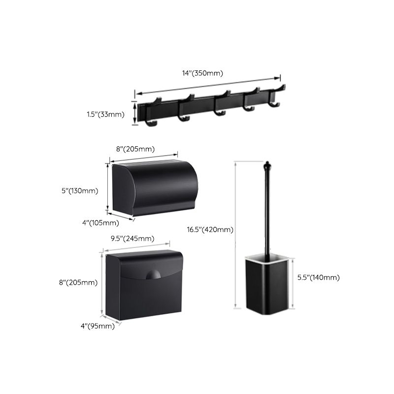 Avtoit | Modern Bathroom Hardware Set Matte Black Metal Bathroom Accessories Set Rustproof