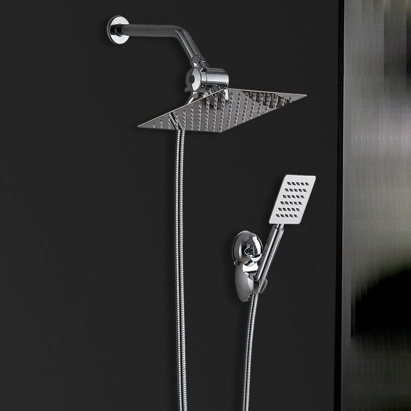 Avtoit | Silver Square Double Shower Head Modern Water Filtration Wall-Mounted Shower Head