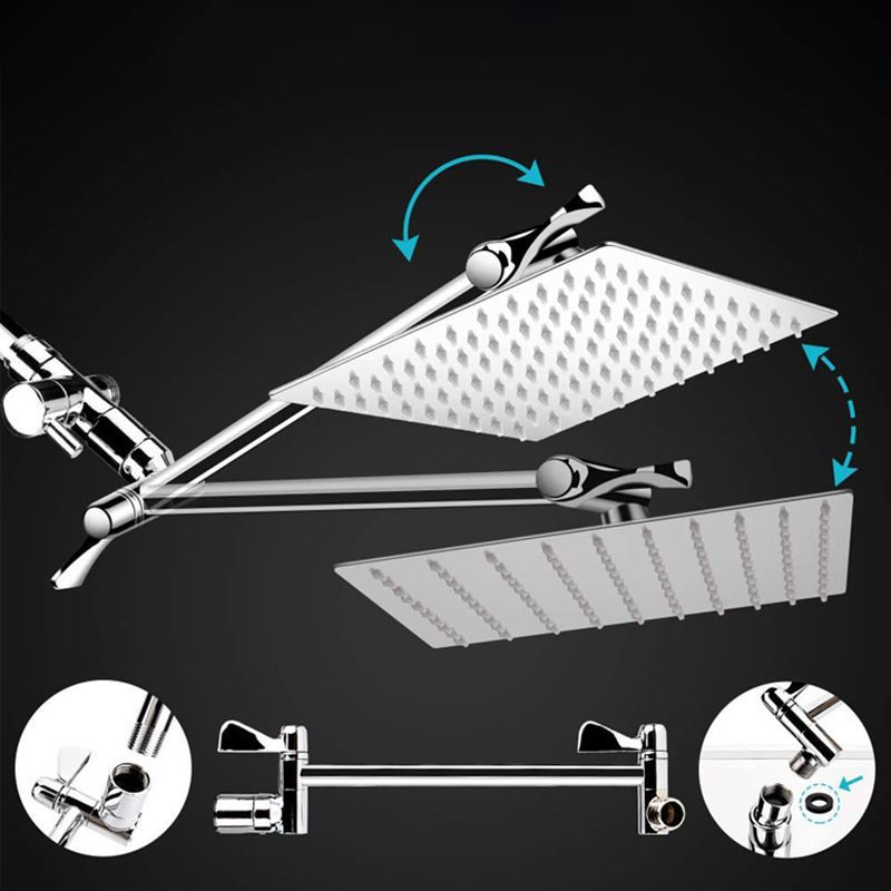 Avtoit | Modern Style Dual Showerhead 9-Spray Silver Wall-Mounted Showerhead