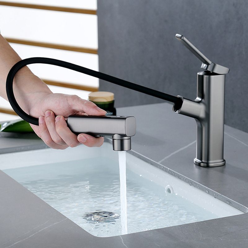 Avtoit | Modern bathroom sink faucet with brass lever handles and swivel spout