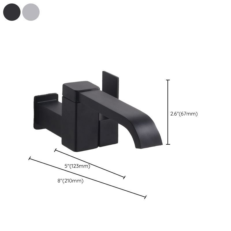 Avtoit | Contemporary Wall Mounted Bathroom Faucet Lever Handles Low Arc Swivel Brass Faucet