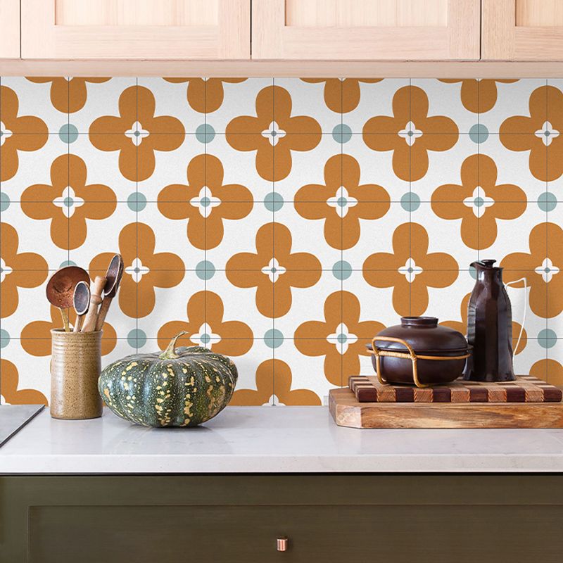 Avtoit | Square Inner Layer Vinyl Flooring Flower Pattern Peel and Stick Waterproof Vinyl Flooring