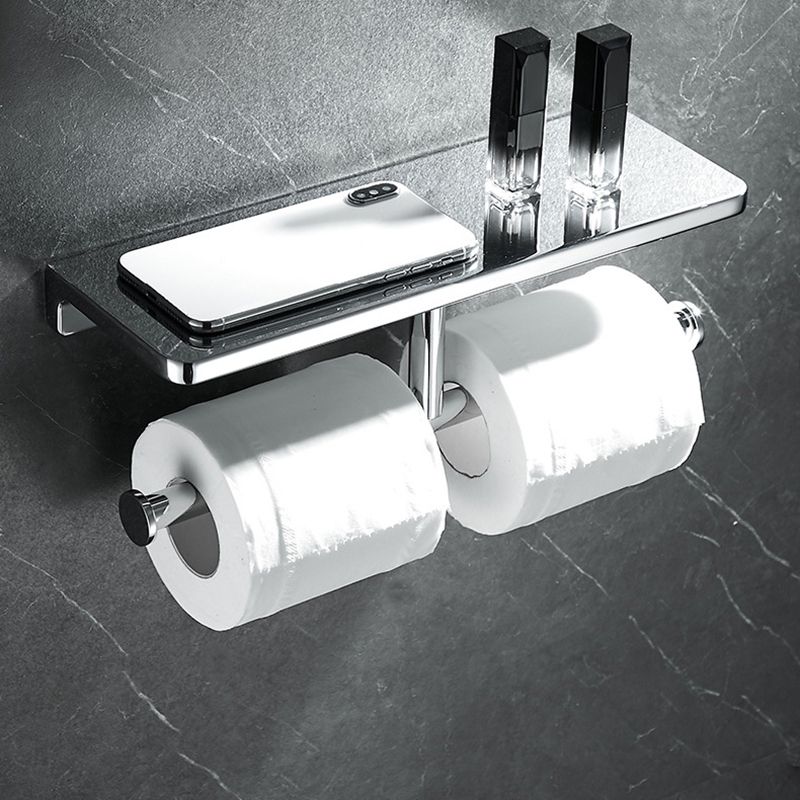 Avtoit | Contemporary 2-piece bathroom set made of polished chrome stainless steel toilet paper holder