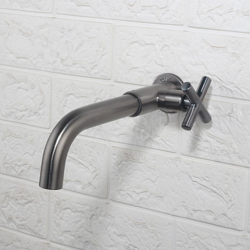 Avtoit | Contemporary Wall-Mounted Bathroom Faucet Cross Handles Stainless Steel Faucet