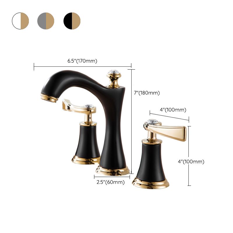 Avtoit | Modern Vessel Faucet Brass 2 Handles Low Arc Vessel Faucet for Home