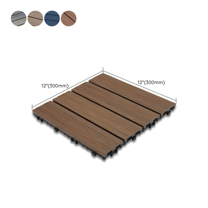 Avtoit | 12" X 12" 4-Slat Square PVC Floor Tiles Snap-Fit Installation Floor Tiles