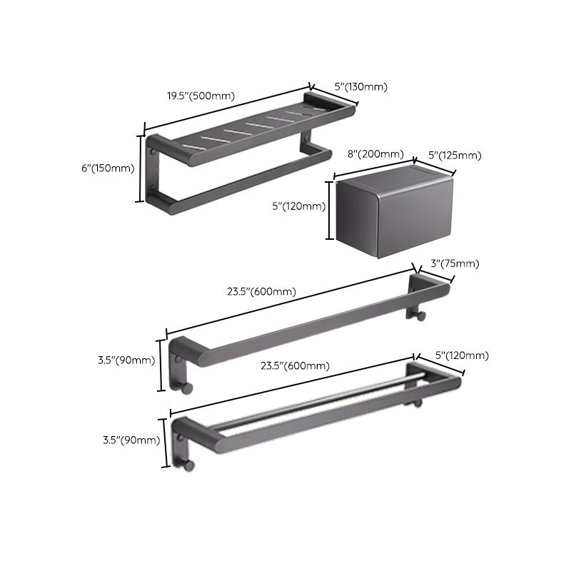 Avtoit | Modern Gray Bathroom Accessory as Individual Piece or as Set Made of Metal