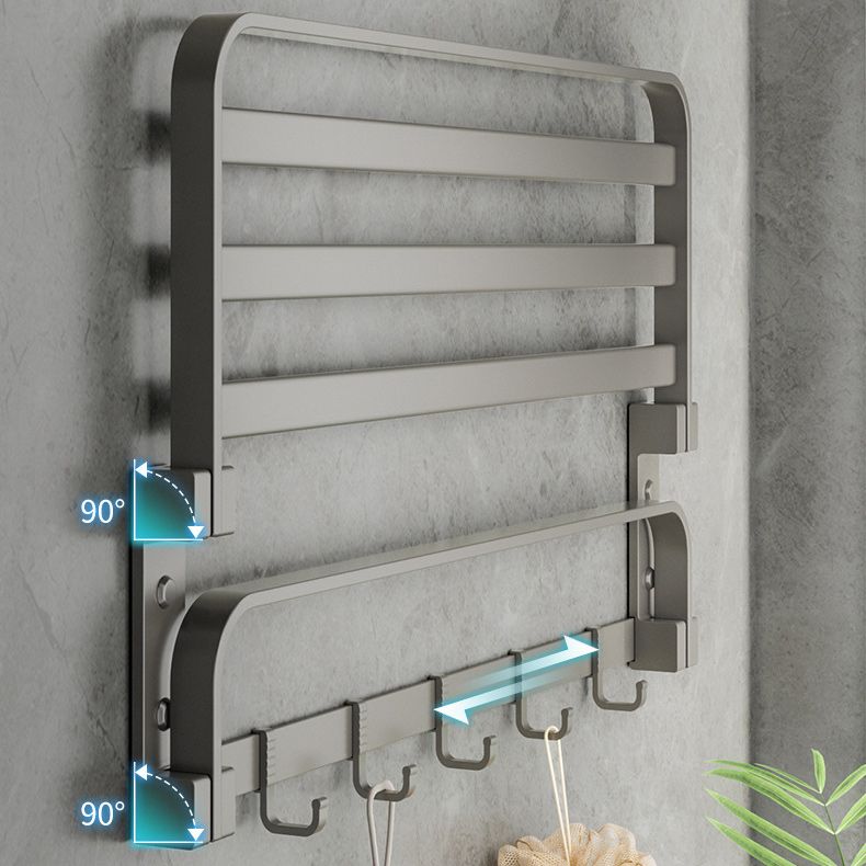 Avtoit | Modern Gray Bathroom Accessory Set Aluminum Stainless Steel Bathroom Shelf/Towel Hooks/Towel Bar
