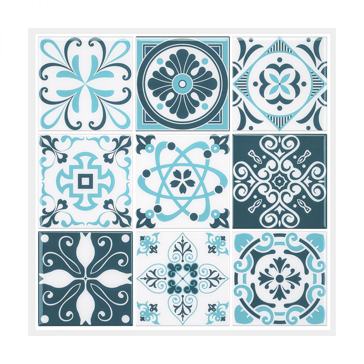 Avtoit | Plastic Peel & Stick Tile Square Stain-Resistant Wallpaper for Back Wall