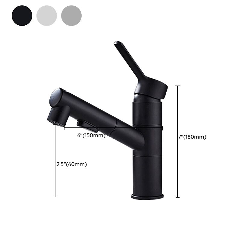 Avtoit | Bathroom faucet with pull-out lever handle Single hole basin mixer