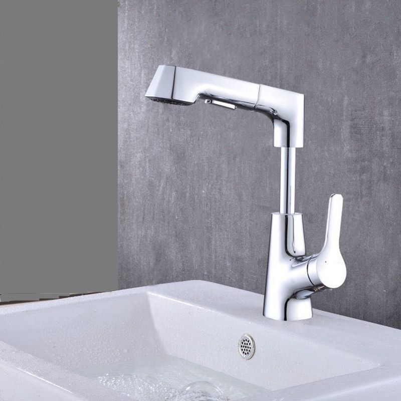 Avtoit | Modern Vessel Sink Faucet Copper Single Handle Pull Down Low Arc Vessel Faucet