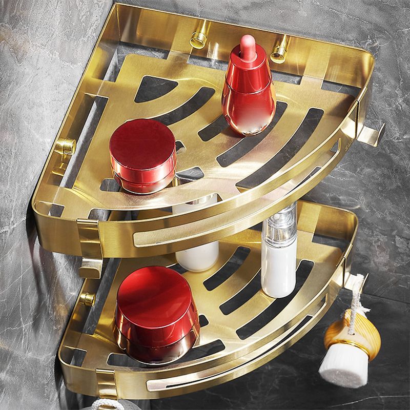 Avtoit | Modern Gold/Silver 3-piece Bathroom Accessories Set, Bath Shelf