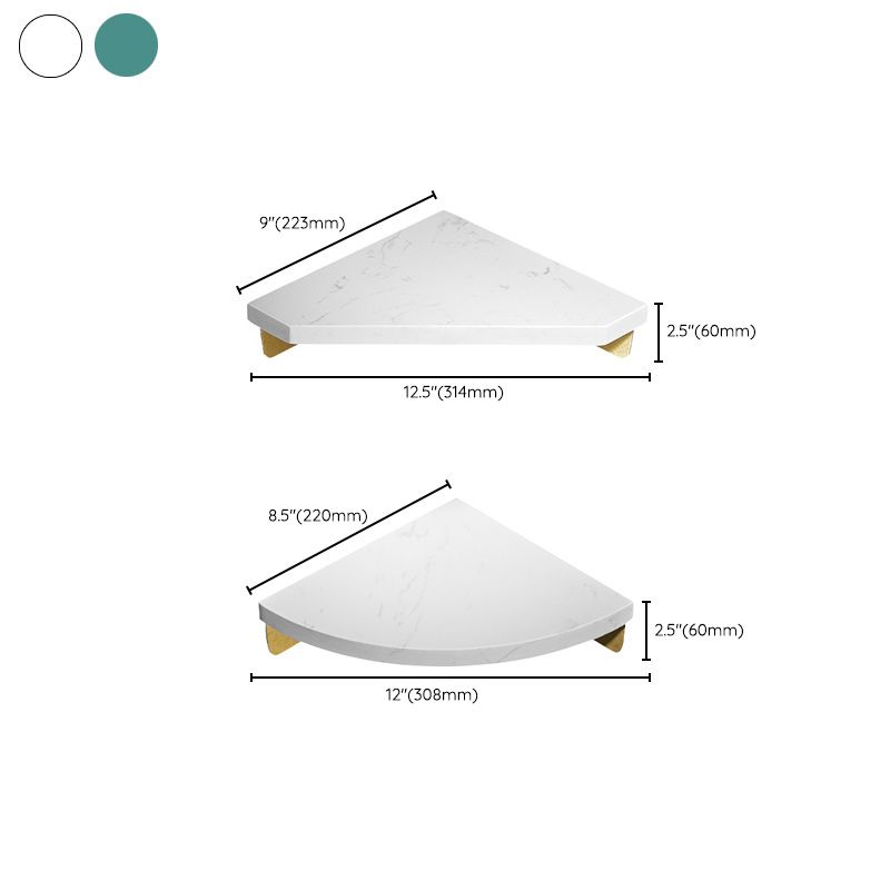 Avtoit | Marble 2-piece Bathroom Accessory Set Brushed Metal Bathroom Shelf