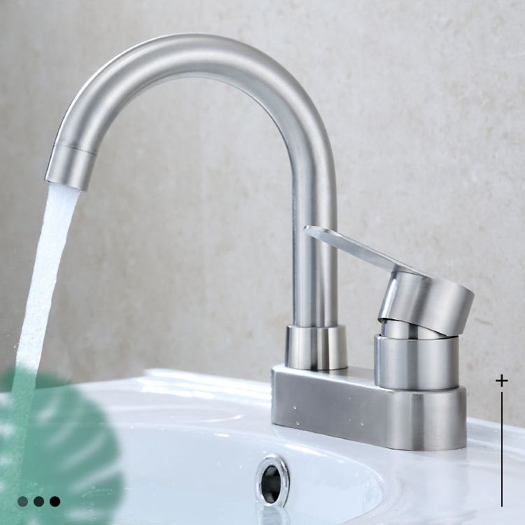 Avtoit | 304 stainless steel center faucet bathroom single handle hot and cold sink faucet