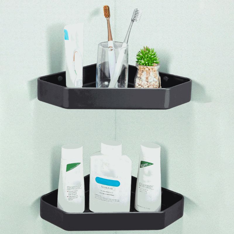 Avtoit | Modern Bathroom Accessory Set Matte Black/Grey Bathroom Shelf/Towel Holder & Paper Holder