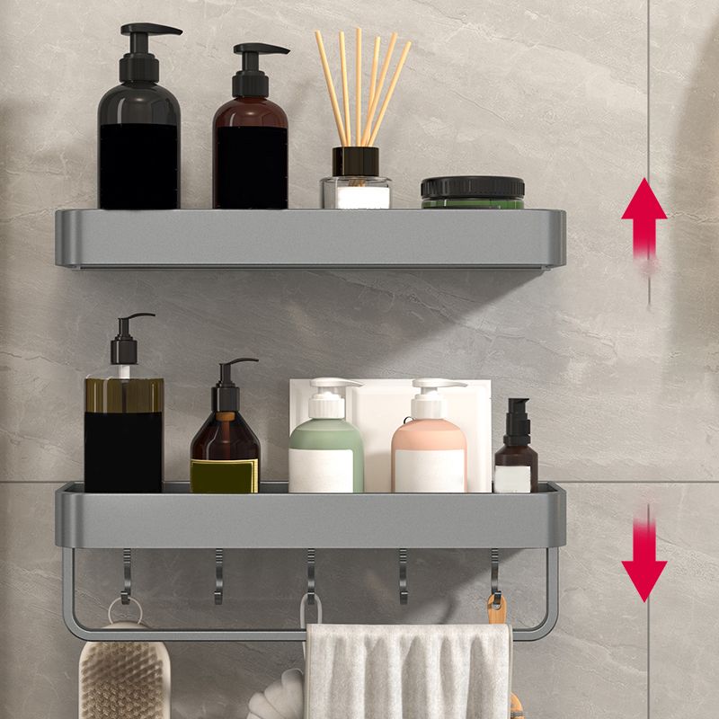 Avtoit | Modern Grey 2-piece Bathroom Accessory Set, Matte Grey, Bathroom Shelf
