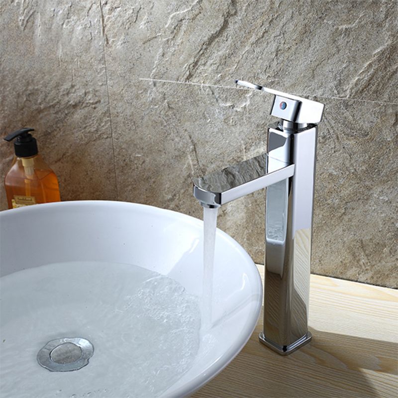 Avtoit | Cubic Chrome Bathroom Faucet Low Arc Single Lever Basin Faucet