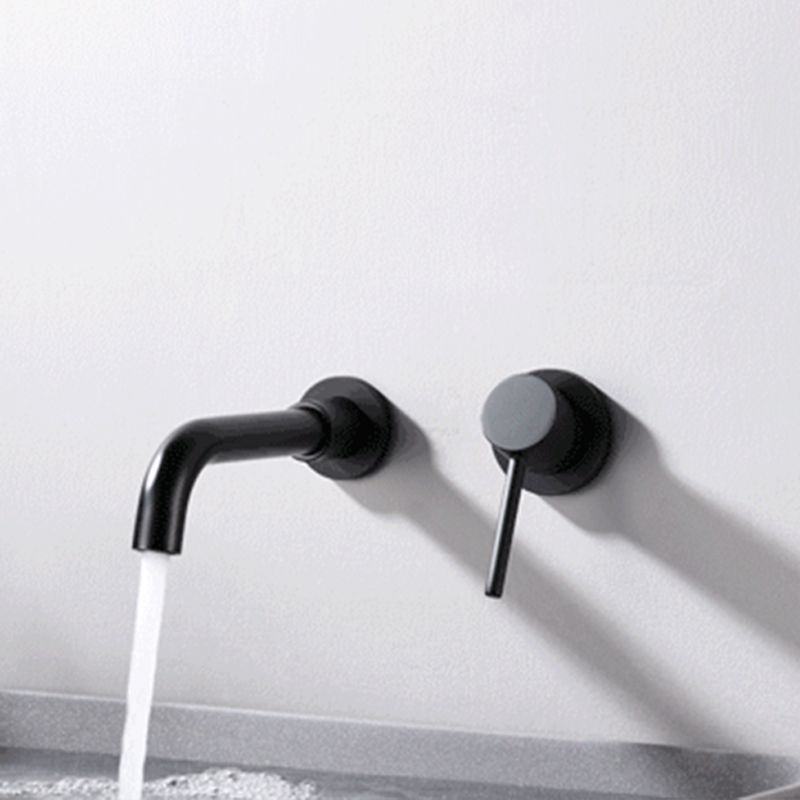 Avtoit | Round Single Handle Bathroom Faucet 2-Hole Wall Mounted Bathroom Faucet with Swivel Head