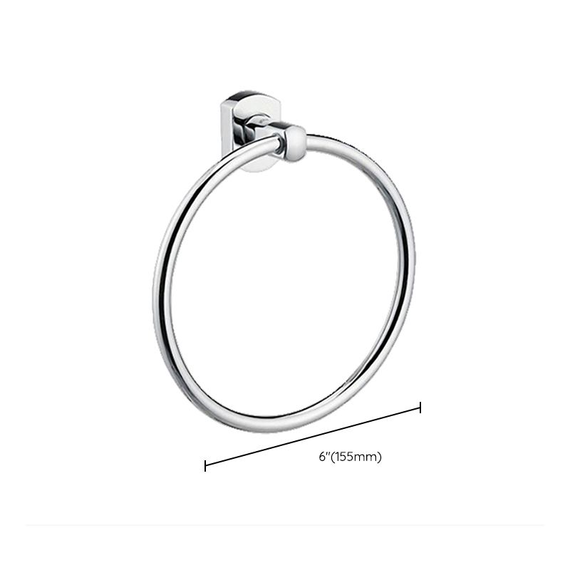 Avtoit | Polished Chrome Modern Bathroom Accessory Set Silver Towel Holder/Bath Shelf