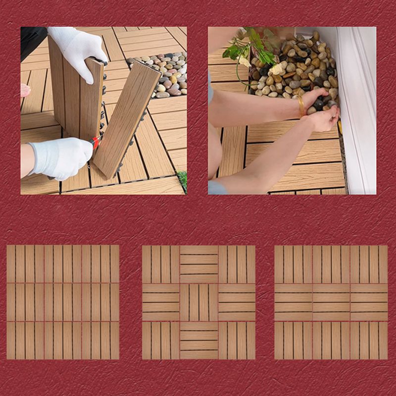 Avtoit | Square Engineer Wooden Floor Water Repellent Smooth Tile for Patio Garden