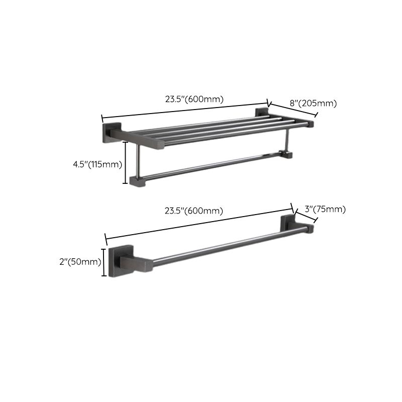 Avtoit | Contemporary bathroom accessories single piece or in a set made of gray metal