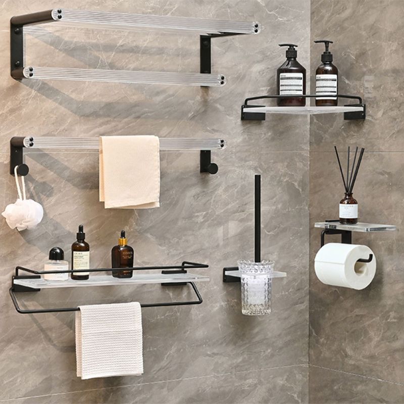 Avtoit | Modern Bath Accessories Set Black Towel Bar Bath Shelf Bathroom Fixtures Set