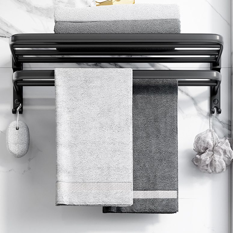 Avtoit | Modern Aluminum Bathroom Accessory Set Matte Black Bathroom Shelf/Towel Holder/Paper Holder