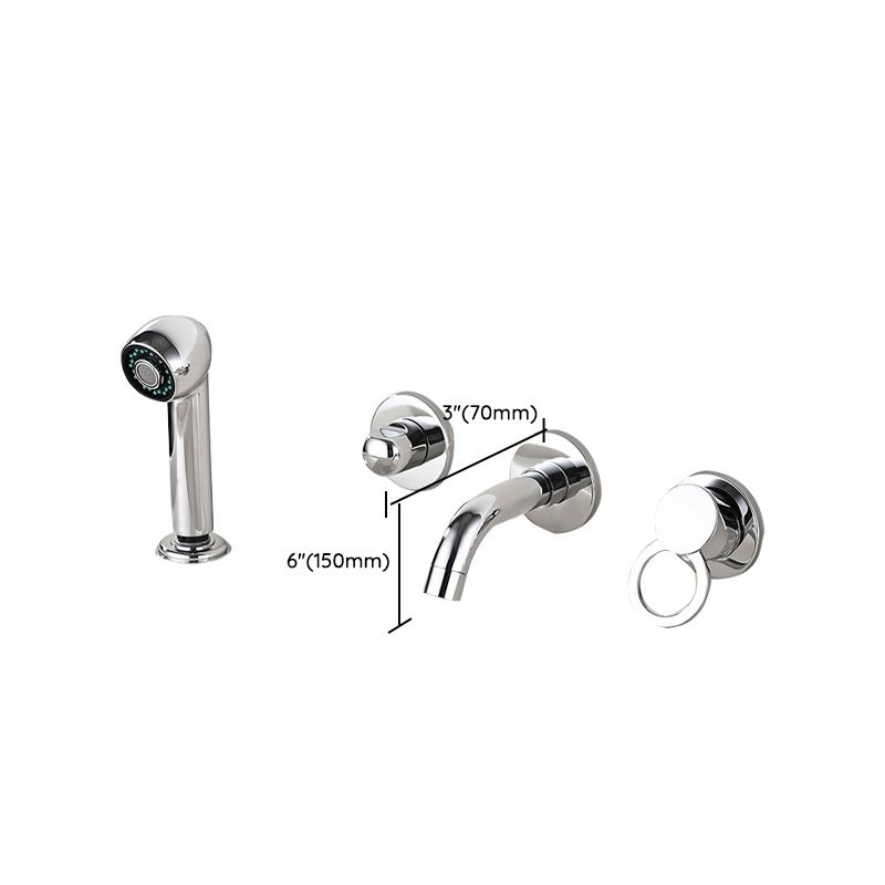 Avtoit | Wall Mounted Faucet Brass Lever Handle Bathroom Faucet Hand Shower