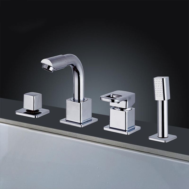 Avtoit | Chrome Bath Faucet Trim with Lever Handle Deck Mounted Bathtub Faucet