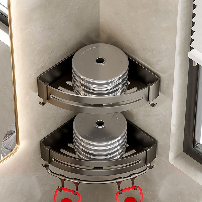 Avtoit | Contemporary Aluminum Bathroom Accessory Set Gray Bath Shelf
