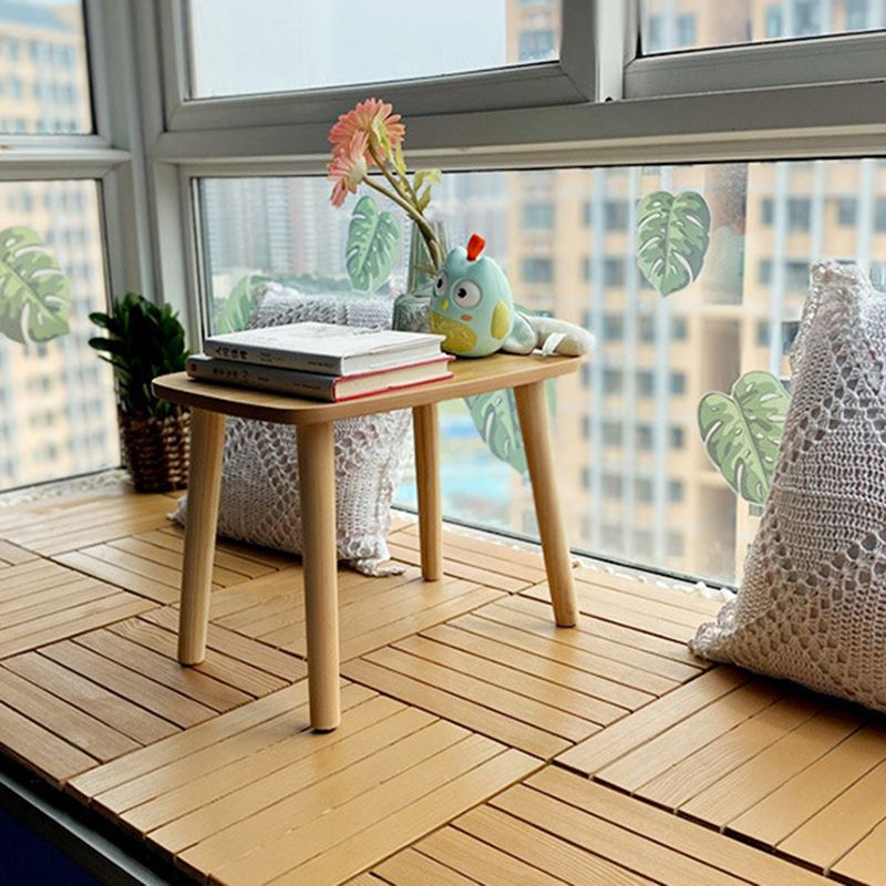 Avtoit | Yellow 6-Slat Square Wood Floor Tiles Click System Floor Tiles