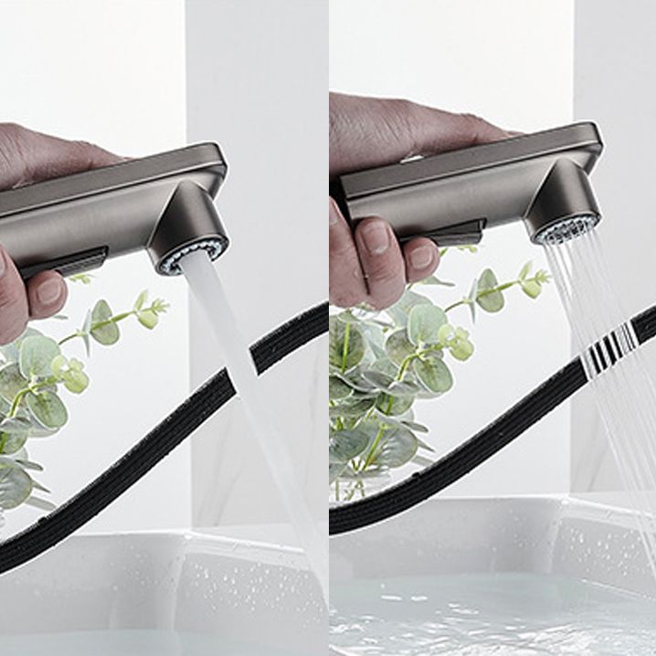 Avtoit | Modern Brass Water Faucet Center Mount Bathroom Faucet with Water Hose