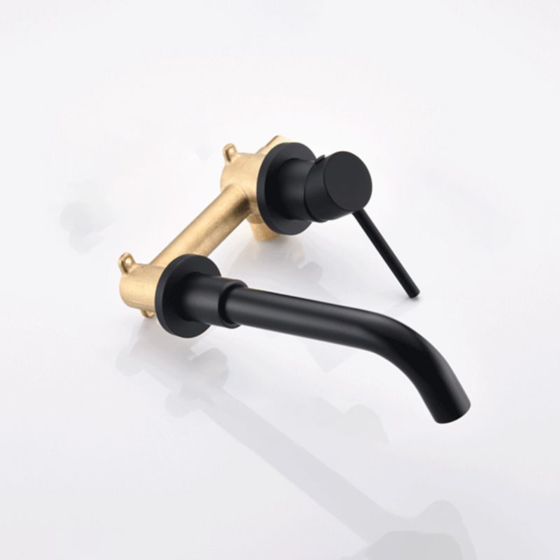 Avtoit | Round Single Handle Bathroom Faucet 2-Hole Wall Mounted Bathroom Faucet with Swivel Head