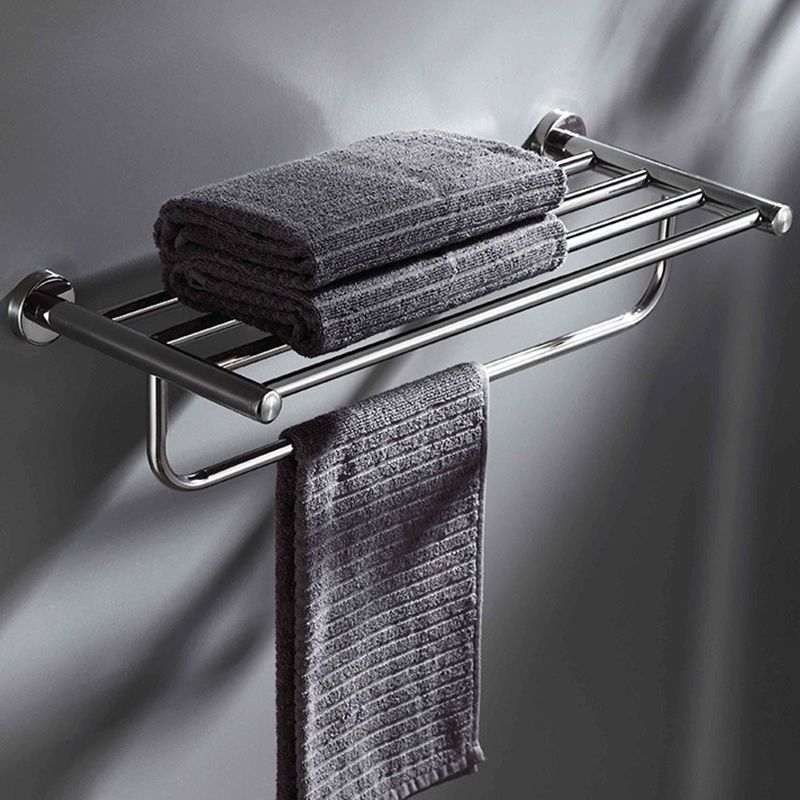 Avtoit | Polished Chrome 5-piece modern bathroom accessory set with bathroom shelf
