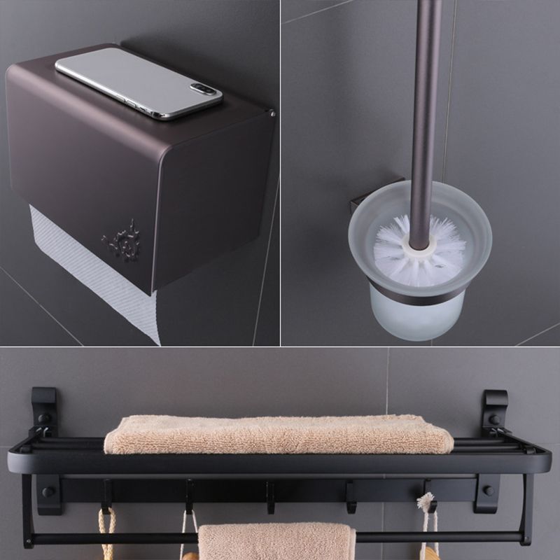 Avtoit | 6-piece modern bathroom hardware set made of aluminum with towel holder/paper holder
