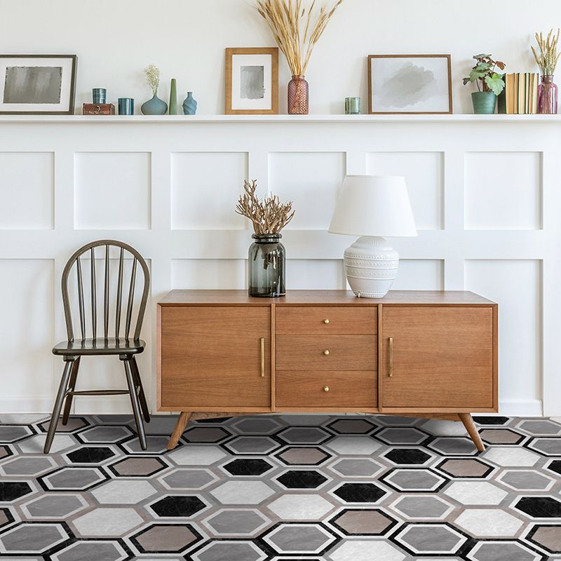 Avtoit | Peel & Stick Vinyl Floor Mat Dark Vinyl Floor with Brick Look