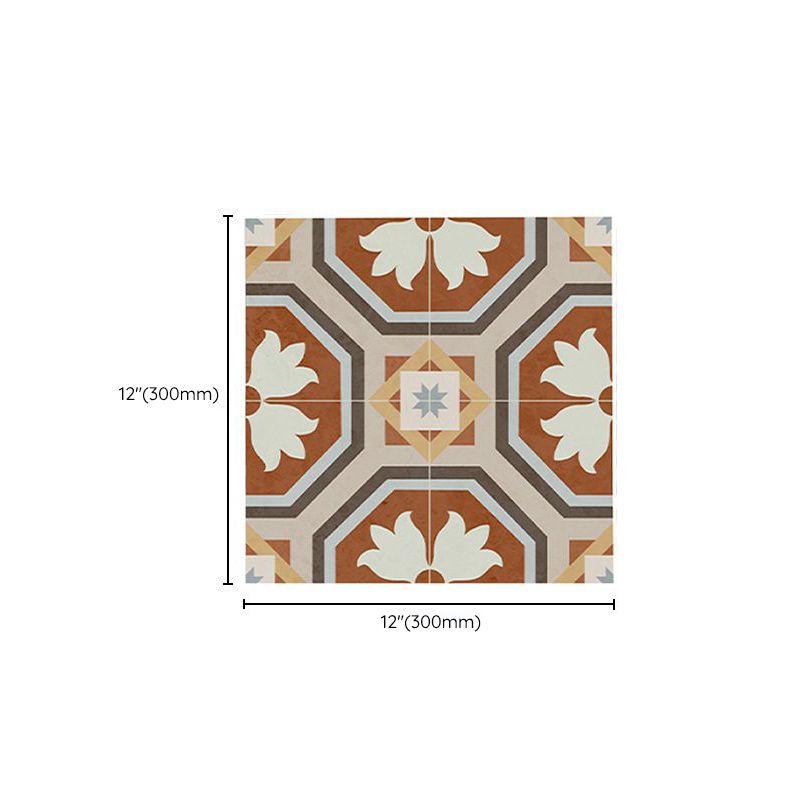 Avtoit | Square Indoor Vinyl Floor Peel and Stick Flower Pattern Waterproof Vinyl Floor