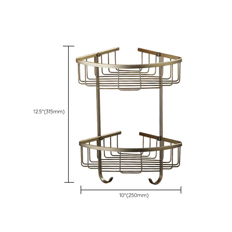 Avtoit | Worn Brass Traditional Bathroom Set with Bath Shelf/Paper Holder & Towel Bar