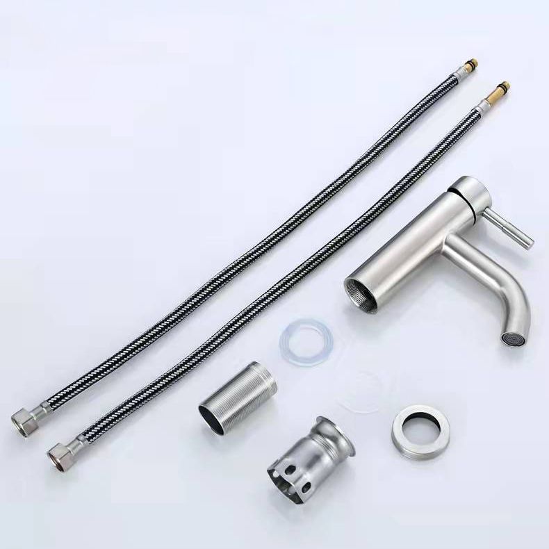 Avtoit | Stainless Steel Bathroom Faucet Chrome Lever Handle Sink Faucet with 1 Hole