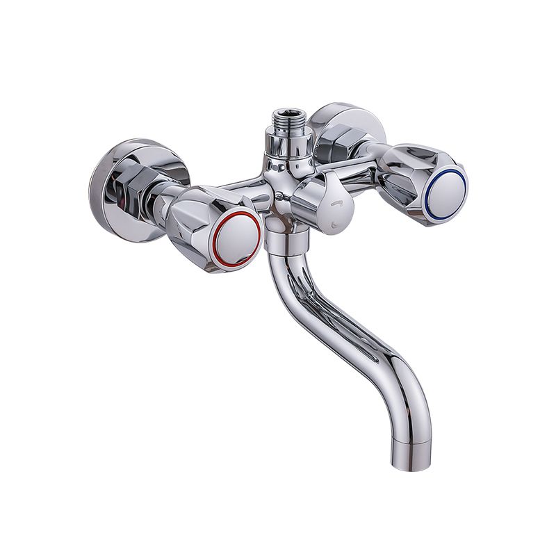 Avtoit | Chrome Bathroom Faucet Trim Wall-mounted Swing Faucet with Hand Shower