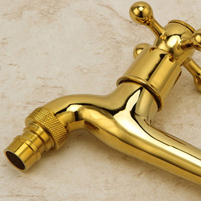 Avtoit | Glam Wall-mounted Bathroom Faucet Cross Handle Low Arc Round Basin Faucet