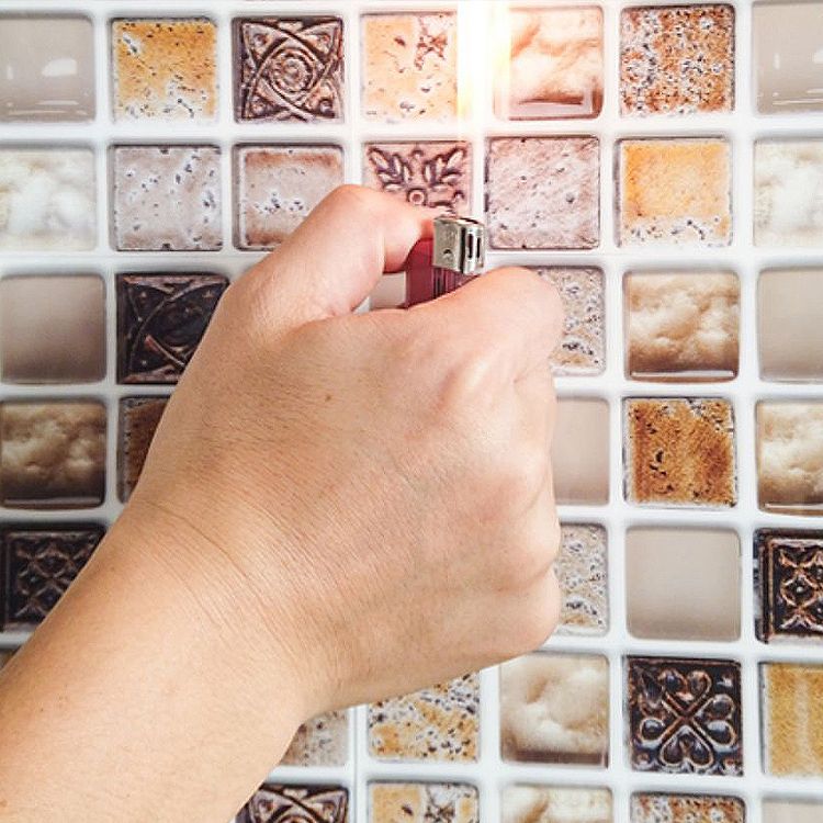 Avtoit | Plastic Peel & Stick Mosaic Tiles Mosaic Wallpaper with Square Shape
